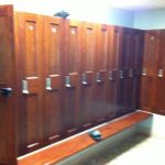 brown lockers with combination locks