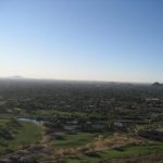 Birds eye view of the resort's golf courses from the top of Camelback Mountain